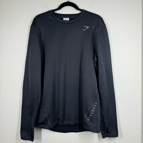 Gymshark Black Long Sleeve Shirt Base Layer Activewear Workout Men’s Size Large - Picture 1 of 8